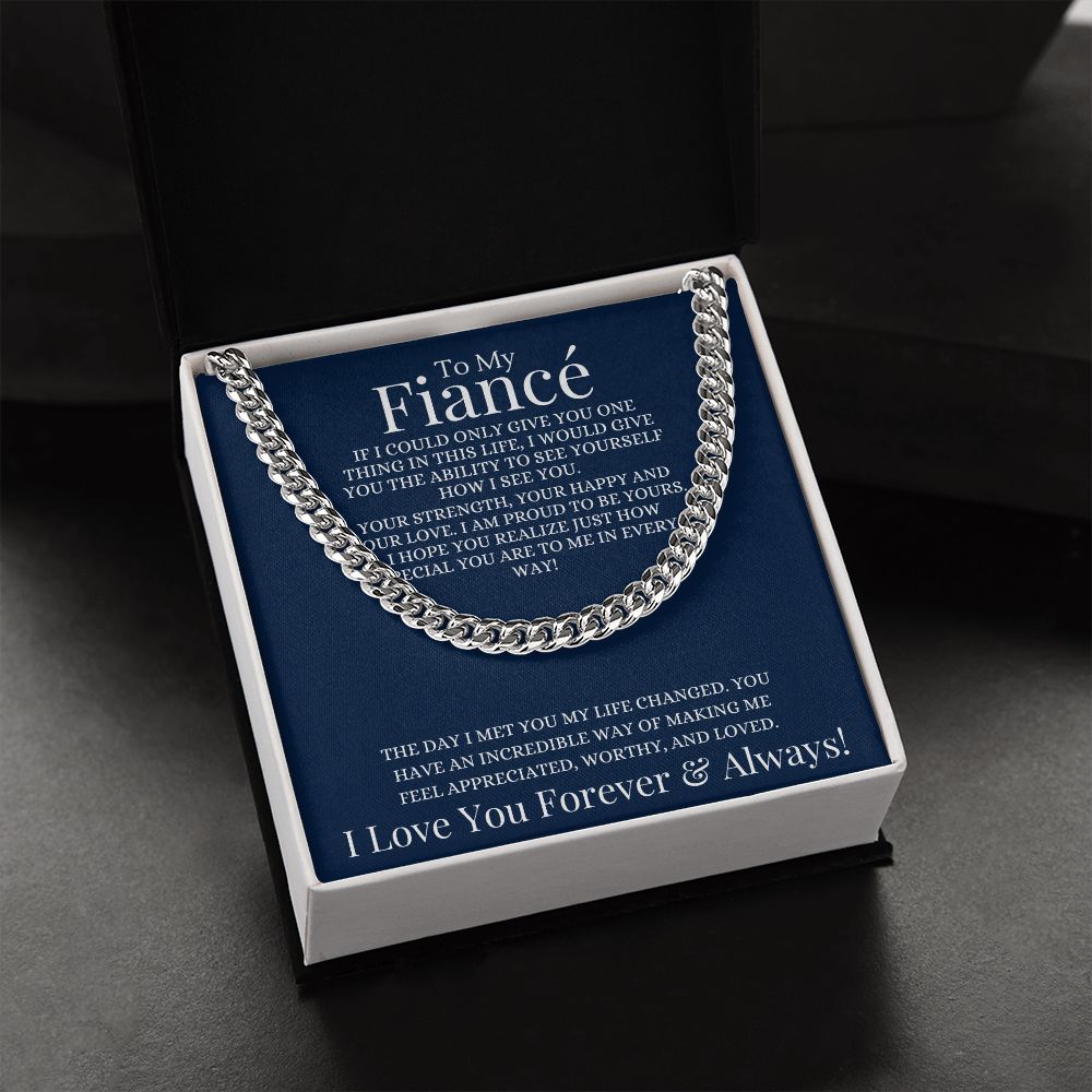 TO MY FIANCE | CUBAN LINK CHAIN BLUE