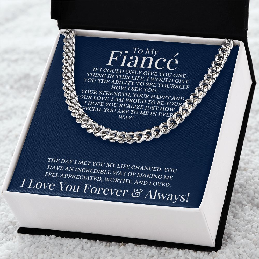 TO MY FIANCE | CUBAN LINK CHAIN BLUE