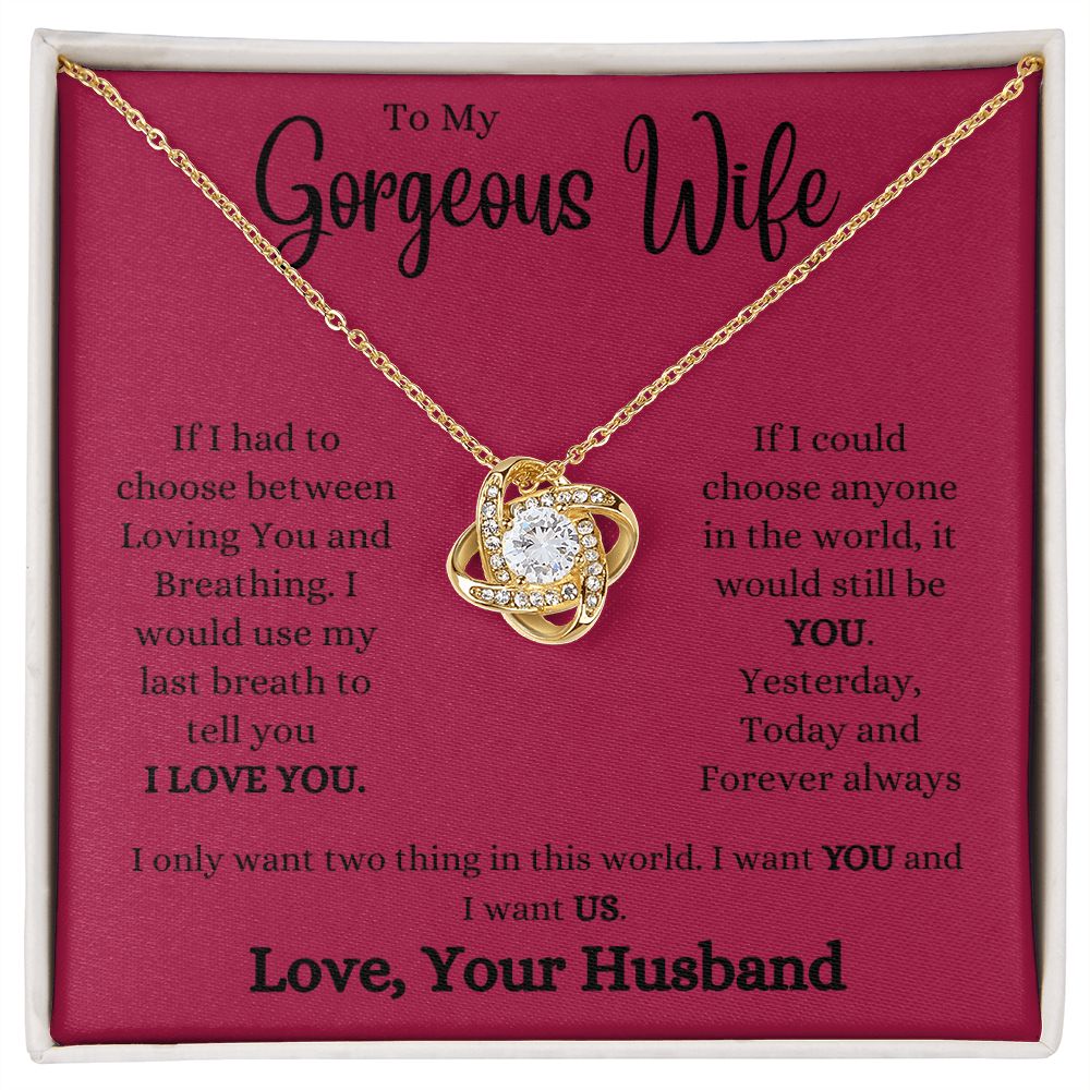 TO MY GORGEOUS WIFE | LOVE KNOT NECKLACE
