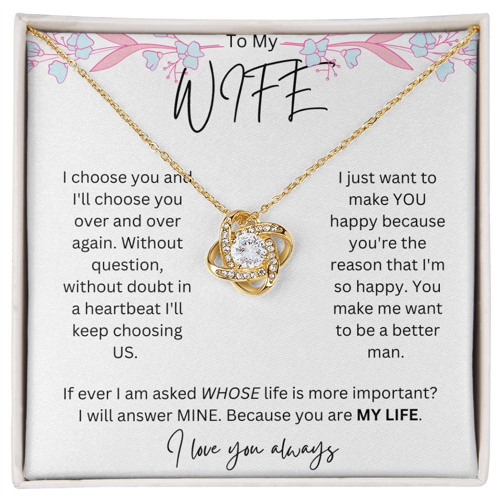 TO MY WIFE | LOVE KNOT NECKLACE