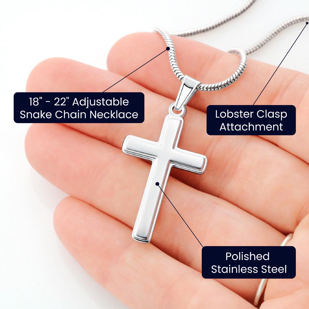 TO MY HUSBAND | CROSS STAINLESS STEEL NECKLACE My best friend